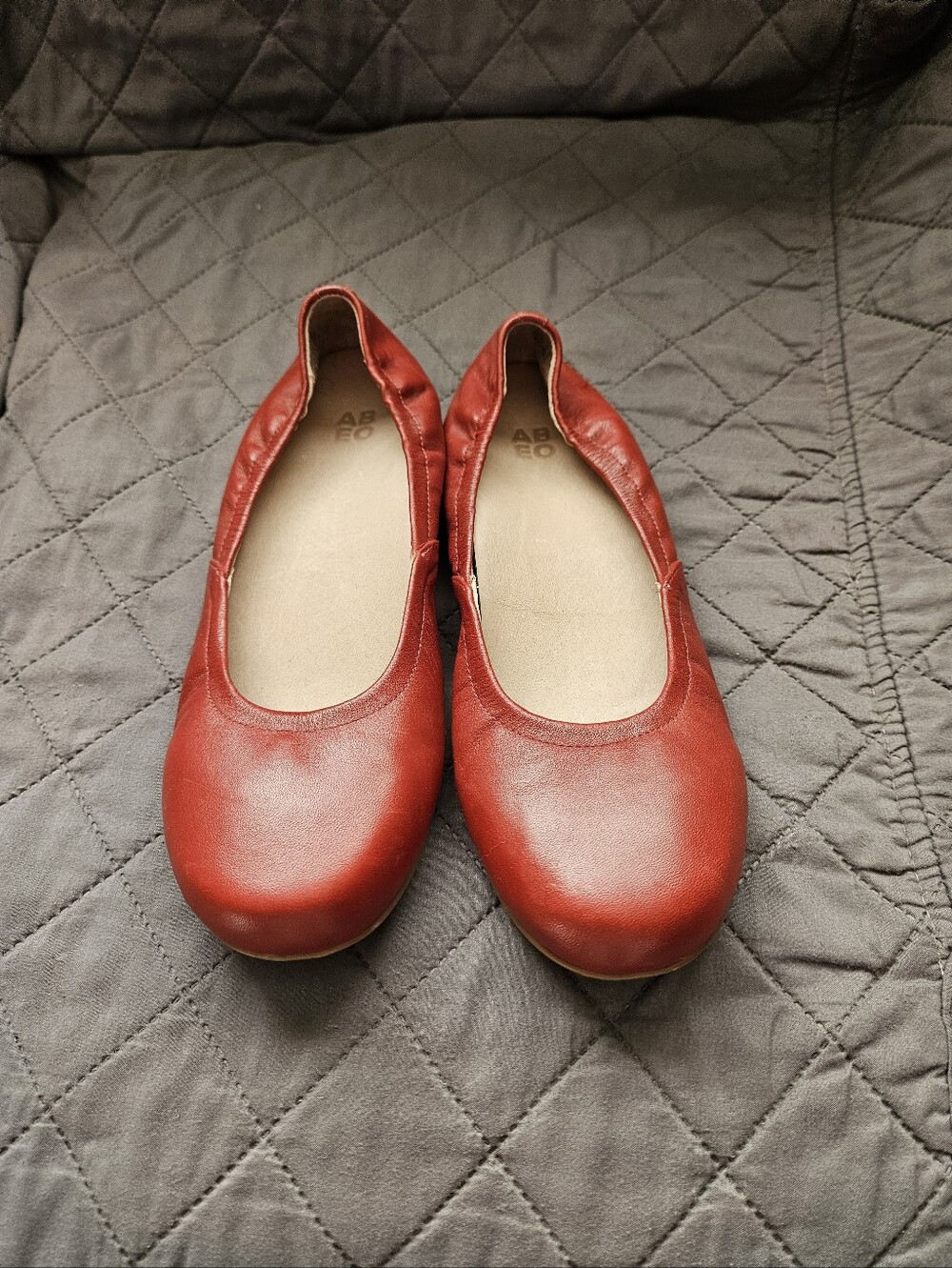 Abeo Tilly Red Leather Ballet Flats